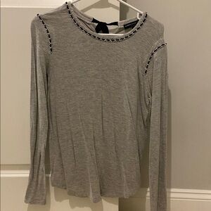 Generation Love Heather Gray Top with Chain Accent